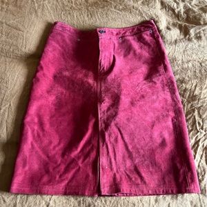Vintage GAP Vibrant Suede Red/Rust Pencil Skirt